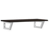 Basin Shelf Wall Mounted Steel and Solid Wood Oak 3302586