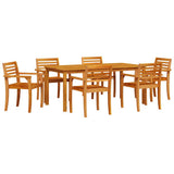 Garden Dining Set 7 pcs Brown Solid Acacia Wood 3375673