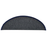Stair mats 15 pcs 56 x 17 x 3 cm Non-Slip Dark Grey and Blue 322364