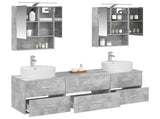 Bathroom Furniture Set 5 pcs Concrete Grey 3406882