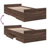 Bed Frame Brown oak Engineered wood Small Single Bed Frame 3280355