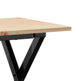 Coffee Table X-Frame 90x40x45 cm Solid Wood Pine and Steel 3282686