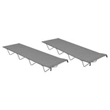312486 Camping Beds 2 pcs 180x60x19 cm Oxford Fabric and Steel Grey