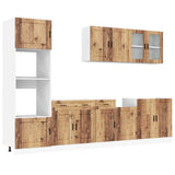 ZNTS 7 Piece Kitchen Cabinet Set Kalmar Old Wood Engineered Wood 3314759