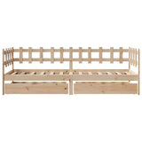Daybed with Drawers without Mattress 90x190 cm Single Solid Wood 3302130
