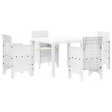 Garden Dining Set 5 pcs White Polypropylene 3378546