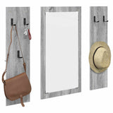 Wall-Mounted Coat Rack with Mirror Grey Sonoma 96 x 1.5 x 90 cm 874536