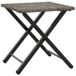 5 Piece Garden Dining Set Foldable Grey Poly Rattan 365946