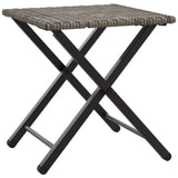 5 Piece Garden Dining Set Foldable Grey Poly Rattan 365946