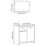 Bathroom Cabinet with Mirror Artisan Oak Engineered Wood 856043