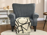 Upholstered Accent Chair with Rolled Arms and Wood Legs, Armchair for Living Room Bedroom, Grey T3398P344823