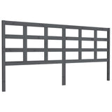 Bed Headboard Grey 205.5x4x100 cm Solid Wood Pine 817912