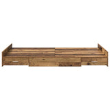 Storage Bed Frame Old Wood 120 x 190 cm Engineered Wood 3335331