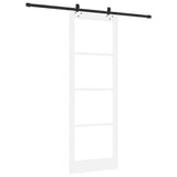 Sliding Door White 83 x 232 cm Solid Pine Wood and Glass 3332310