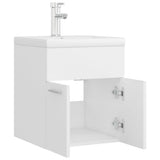 Sink Cabinet with Built-in Basin White Engineered Wood 3071261