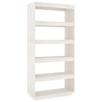 Book Cabinet/Room Divider White 80x35x167 cm Solid Pinewood 810895