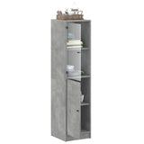 Highboard with Glass Door Concrete Grey 35x37x142 cm 836444