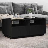 Coffee Table with LED Lights Black 90x49x40 cm 839834