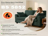 2 Seater Sofa, Corduroy Small Couch with Spring Cushion, Wide and Deep Seat, Dark Green T3398P550319