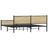 Metal Bed Frame without Mattress Sonoma Oak 200x200 cm 3301404