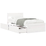 Bed Frame without Mattress White 90x190 cm Single Solid Wood Pine 846805