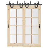 Sliding Door Hardware Kit 183 cm Steel Black 3295733