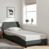 Bed Frame "Dover" Dark Grey 90x190 cm Single Fabric 373318