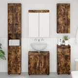 Bathroom Wall Cabinet TULUM Smoked Oak 37 x 24.5 x 86 cm 880336