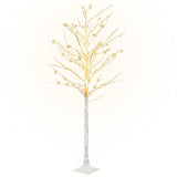 345145 LED White Birch Tree Warm White 128 LEDs 220 cm