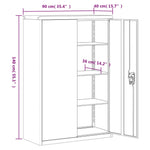 Office Cabinet 90x40x140cm Steel Grey 244649