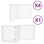 Dog Gate with Door Foldable 12 Panels White 960 cm Poplar Wood 3155680