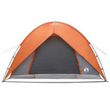 Camping Tent with Rainfly Water-resistant Dome Grey and Orange 42028527