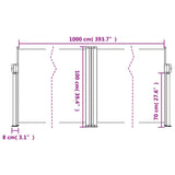Retractable Side Awning Black 100x1000 cm 4004684