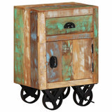 328316 Bedside Cabinet with Wheels 40x30x57 cm Solid Reclaimed Wood