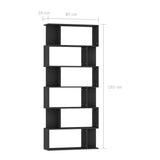 Book Cabinet/Room Divider Black 80x24x192 cm Engineered Wood 800091