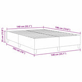 Platform Bed Frame Grey Green 140 x 190 cm Fabric 3337411