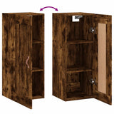 Wall Mounted Cabinet Smoked Oak 34.5x34x90 cm Engineered Wood 830481