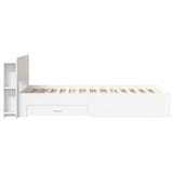 Bed Frame with Storage White 80 x 200 cm Engineered Wood 3433708