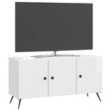 TV Cabinet High Gloss White 99 x 34.5 x 50 cm Engineered Wood 895639