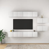 TV Cabinets 8 pcs White Engineered Wood 3078727