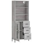 Highboard Grey Sonoma 69.5x34x180 cm Engineered Wood 3189523