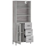 Highboard Grey Sonoma 69.5x34x180 cm Engineered Wood 3189523
