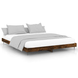 Bed Frame without Mattress Smoked Oak 200x200 cm Engineered Wood 832218