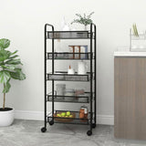 5-Tier Kitchen Trolley Black 46x26x105 cm Iron 336328