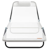 Folding Sun Lounger Folding Cream 182 x 55 x 85.5 cm Textilene 42003152