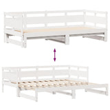Daybed with Trundle and Drawers without Mattress White 90x190 cm Single 3302236