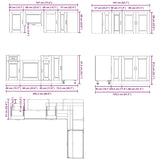 11 Piece Kitchen Cabinet Set "Porto" Concrete Grey Engineered Wood 3314965