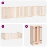 Dog Gate with Door Foldable 12 Panels 600 cm Poplar Wood 3155645