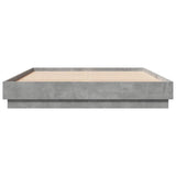 Bed Frame with LED without Mattress Concrete Grey 150x200 cm King Size 3209789