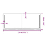 Table Top 120x50x cm Untreated Solid Wood Oak 3156311